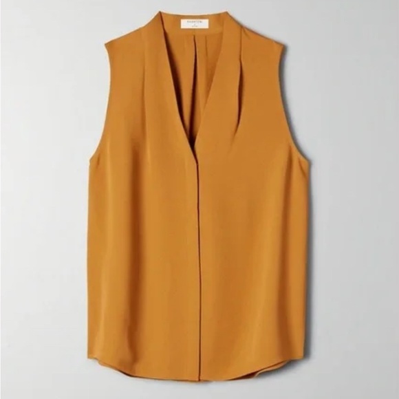 Aritzia Tops - Aritzia Babaton | Akira Sleeveless Blouse | Cairo Gold/Gold | M
